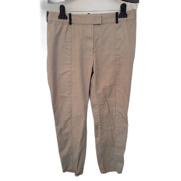 Alexander Wang Khaki Tan Leather Trim Pants - Picture 1 of 4